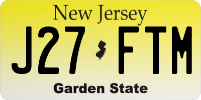 NJ license plate J27FTM