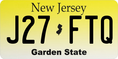 NJ license plate J27FTQ