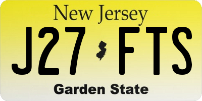 NJ license plate J27FTS