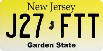 NJ license plate J27FTT
