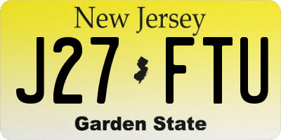 NJ license plate J27FTU