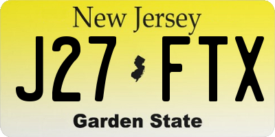 NJ license plate J27FTX