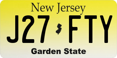 NJ license plate J27FTY