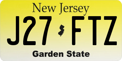 NJ license plate J27FTZ