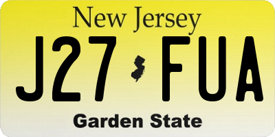 NJ license plate J27FUA