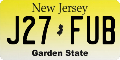 NJ license plate J27FUB