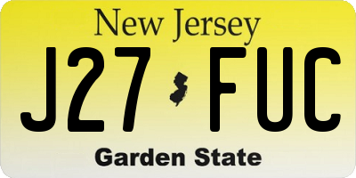 NJ license plate J27FUC