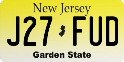 NJ license plate J27FUD