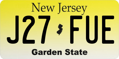 NJ license plate J27FUE