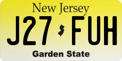 NJ license plate J27FUH
