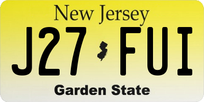NJ license plate J27FUI