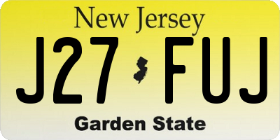 NJ license plate J27FUJ