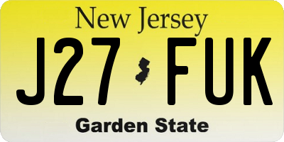 NJ license plate J27FUK