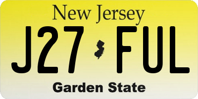 NJ license plate J27FUL