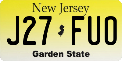 NJ license plate J27FUO