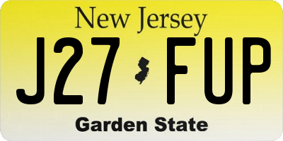 NJ license plate J27FUP