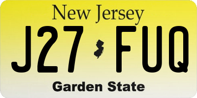 NJ license plate J27FUQ