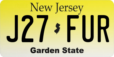 NJ license plate J27FUR