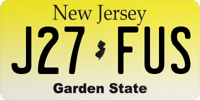 NJ license plate J27FUS