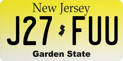 NJ license plate J27FUU