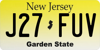 NJ license plate J27FUV
