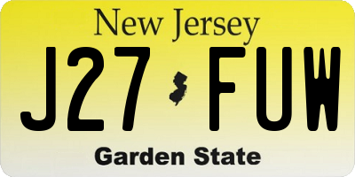 NJ license plate J27FUW