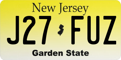 NJ license plate J27FUZ