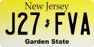 NJ license plate J27FVA