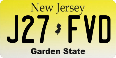 NJ license plate J27FVD