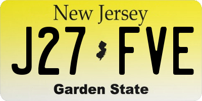 NJ license plate J27FVE