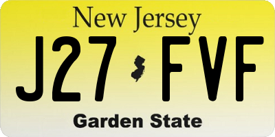 NJ license plate J27FVF