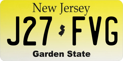 NJ license plate J27FVG