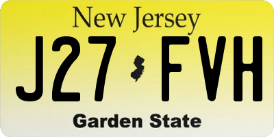 NJ license plate J27FVH