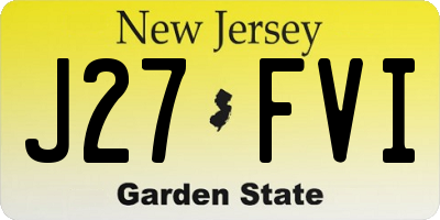 NJ license plate J27FVI