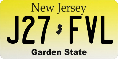 NJ license plate J27FVL