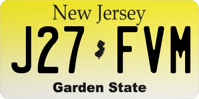 NJ license plate J27FVM