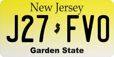NJ license plate J27FVO