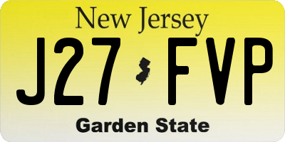 NJ license plate J27FVP