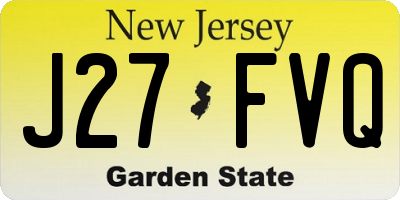 NJ license plate J27FVQ
