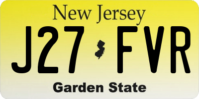 NJ license plate J27FVR