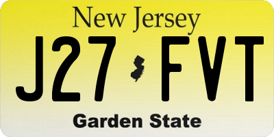 NJ license plate J27FVT
