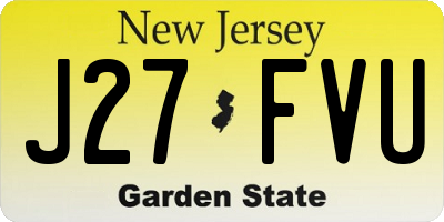 NJ license plate J27FVU