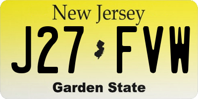 NJ license plate J27FVW
