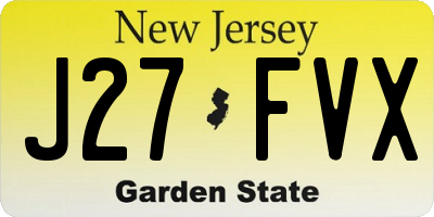 NJ license plate J27FVX