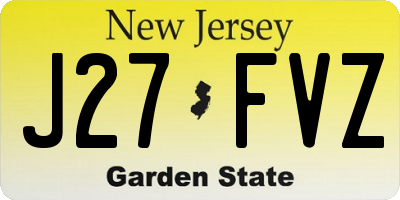 NJ license plate J27FVZ