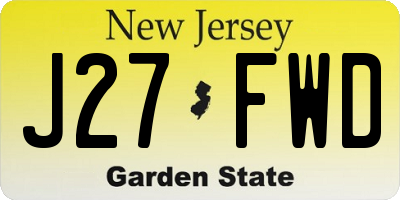 NJ license plate J27FWD