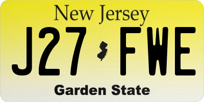 NJ license plate J27FWE