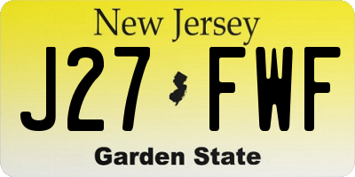 NJ license plate J27FWF