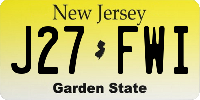 NJ license plate J27FWI