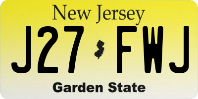 NJ license plate J27FWJ